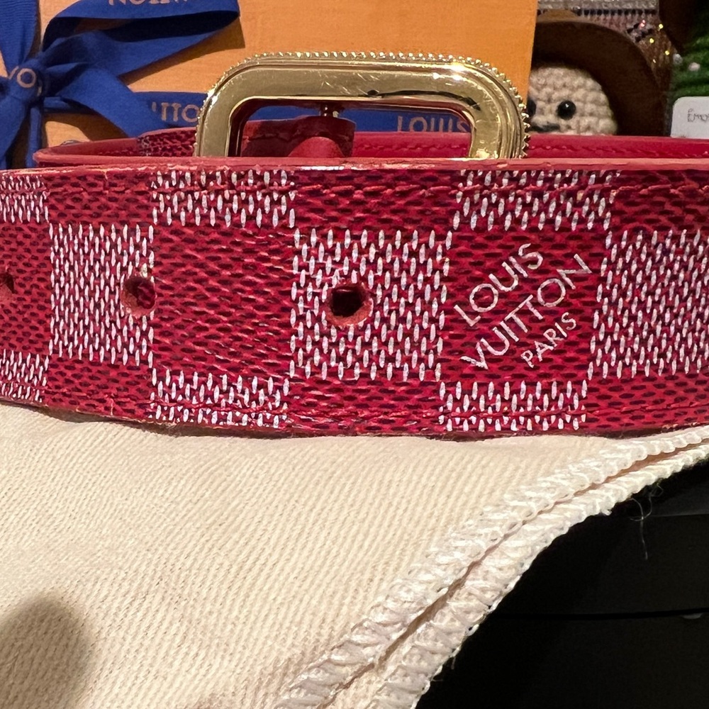 Louis Vuitton Red and Gold Women's Belt - Picture 3 of 9